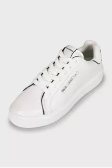 Men's white leather sneakers