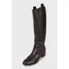 Brown leather boots
