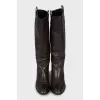 Brown leather boots