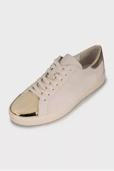 Suede sneakers with tag