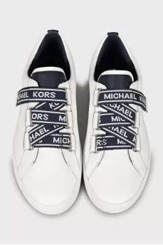 Шкіряні кеди на липучках з биркою