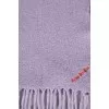 Purple fringed scarf