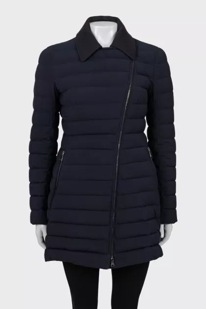 Blue fitted down jacket