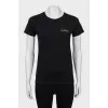 Black T-shirt with embroidered logo