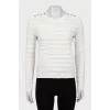 Knitted jumper with gold buttons