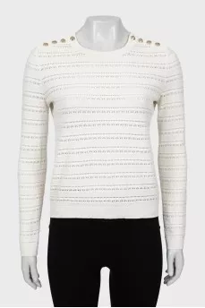 Knitted jumper with gold buttons
