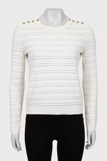 Knitted jumper with gold buttons