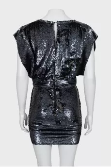 Mini dress embroidered with sequins