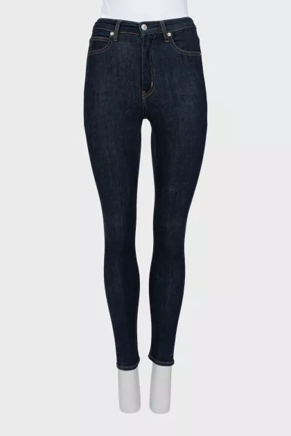 High-waisted skinny jeans