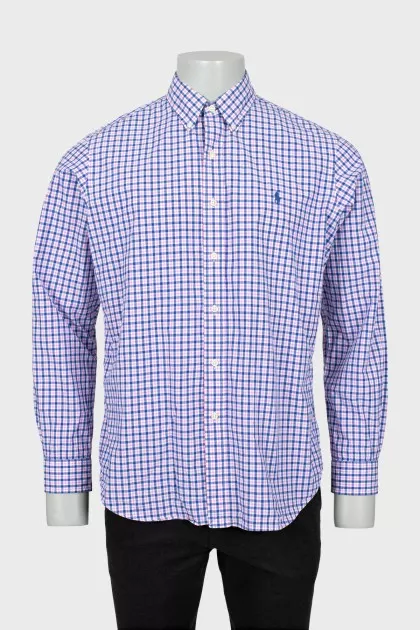 Men's fitted shirt in check print