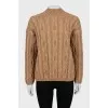 Sweater with high neck and tag