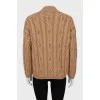 Sweater with high neck and tag