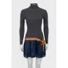 Fitted dress in combined color
