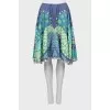 Printed silk A-line skirt