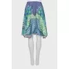 Printed silk A-line skirt
