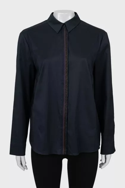 Blue straight fit shirt