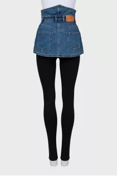 Denim peplum with gold buttons