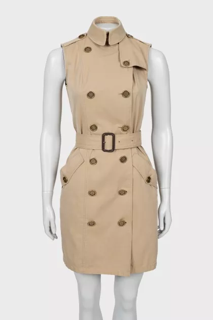 Double-breasted dress with belt