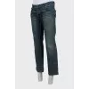 Men's jeans with embroidery on pockets