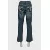 Men's jeans with embroidery on pockets