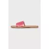Mixed color leather slides