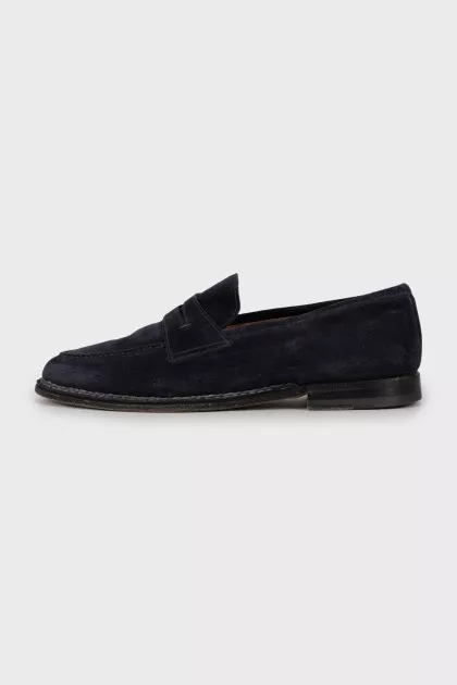 Men's blue suede loafers