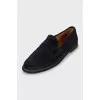 Men's blue suede loafers