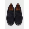 Men's blue suede loafers