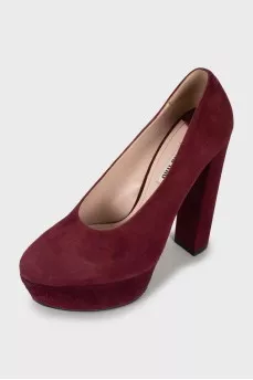 Burgundy suede shoes