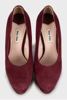 Burgundy suede shoes
