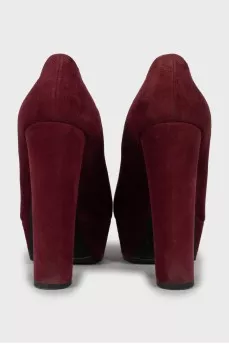 Burgundy suede shoes