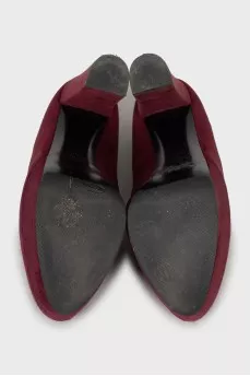 Burgundy suede shoes