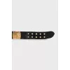 Leather belt with metal inserts
