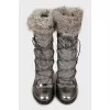 Insulated boots with high wedges