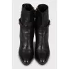 Leather ankle boots with gold hardware
