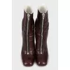 Leather ankle boots with front zip