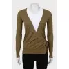 Green wrap cardigan