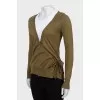 Green wrap cardigan