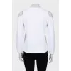 White sweatshirt with brand logo