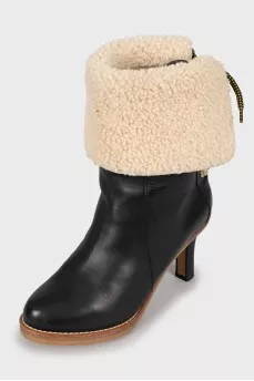 Insulated ankle boots with lace-up back
