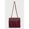 Leather shoulder bag with signature logo