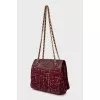 Leather shoulder bag with signature logo