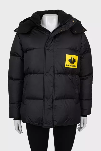 Black down jacket with tag