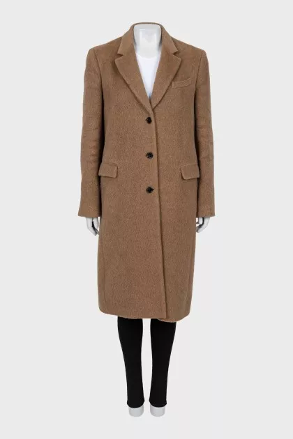 Brown single-breasted coat