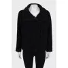 Black jacket with bias zip