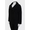 Black jacket with bias zip