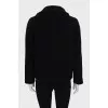 Black jacket with bias zip
