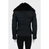 Jacket with drapery and fur