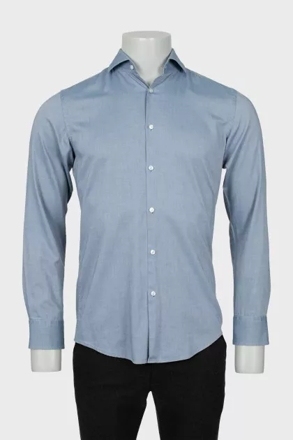 Men's blue fitted shirt