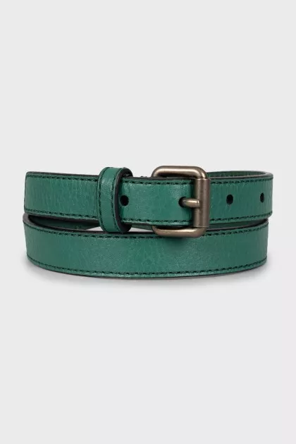 Green leather belt